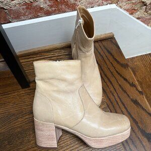 BY ANTHROPOLOGIE LEATHER PLATFORM BOOTS